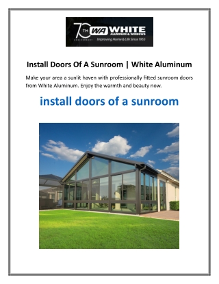 Install Doors Of A Sunroom