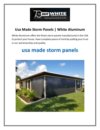 Usa Made Storm Panels
