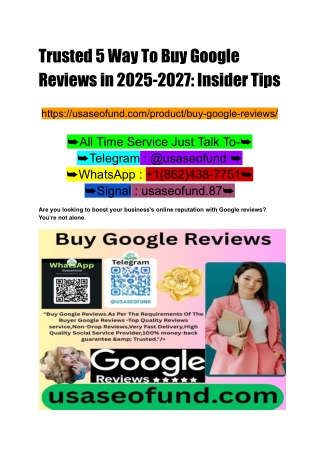 Trusted 5 Way To Buy Google Reviews in 2025-2027_ Insider Tips