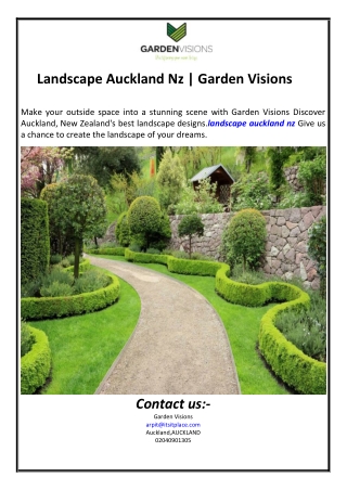 Landscape Auckland Nz | Garden Visions