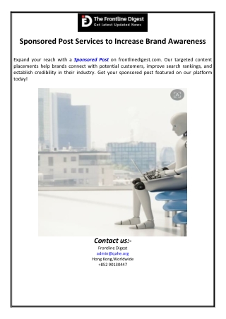Sponsored Post Services to Increase Brand Awareness