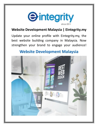 Website Development Malaysia  Eintegrity.my