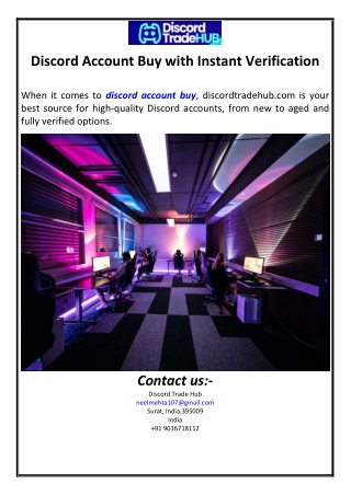 Discord Account Buy with Instant Verification