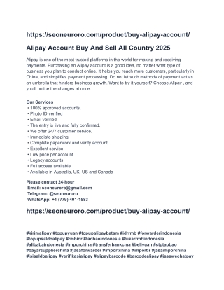 Alipay Account Buy And Sell All Country 2025