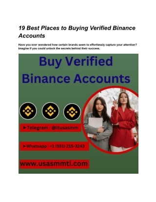 19 Best Places to Buying Verified Binance Accounts