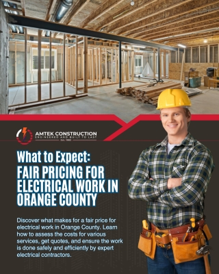 What to Expect Fair Pricing for Electrical Work in Orange County