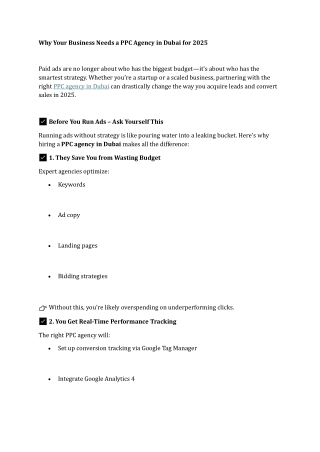 Why Your Business Needs a PPC Agency in Dubai for 2025