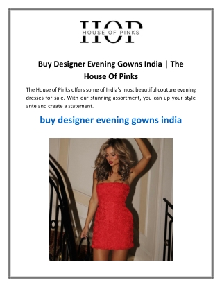 Buy Designer Evening Gowns India