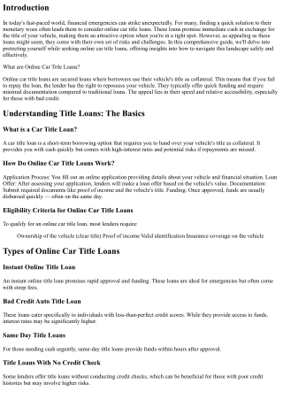 Protecting yourself while seeking online car title loans.