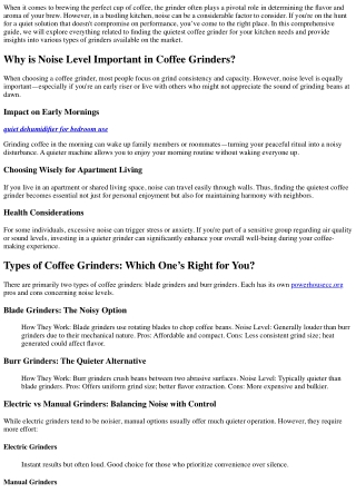 Finding the Quietest Coffee Grinder for Your Kitchen Needs