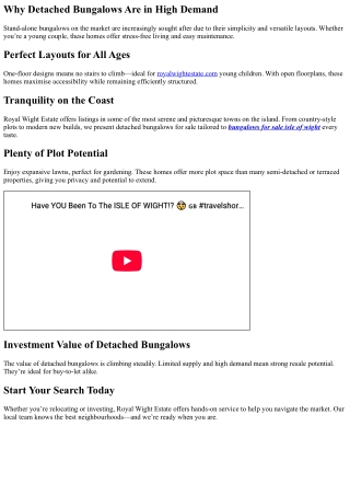 Find Your Dream Detached Bungalow