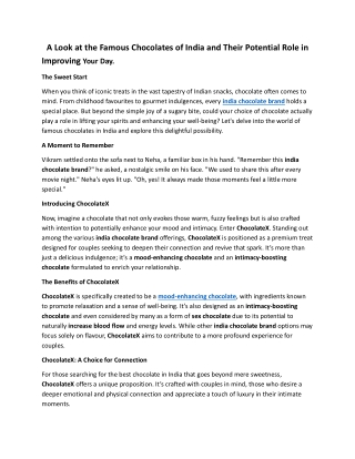 Famous Chocolates of India