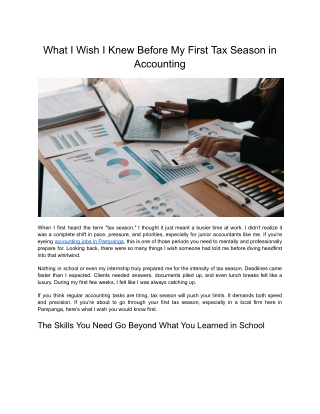 What I Wish I Knew Before My First Tax Season in Accounting