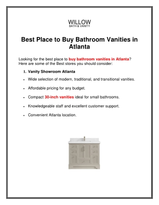 Best Place to Buy Bathroom Vanities in Atlanta