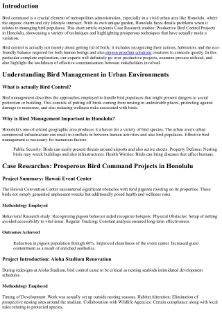 Case Studies: Successful Bird Control Projects in Honolulu