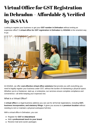 Virtual Office for GST Registration in Dehradun – Affordable & Verified by iKSANA