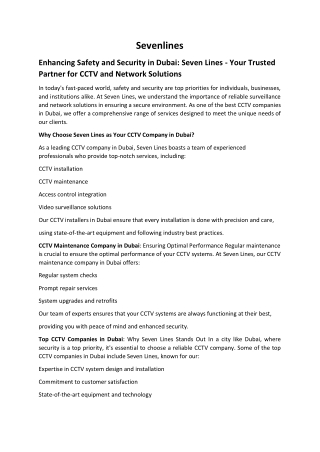 Sevenlines-top cctv companies in dubai