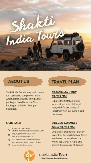 Rajasthan Tour Packages by Shakti India Tour
