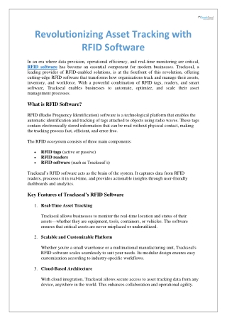 Revolutionizing Asset Tracking with RFID Software