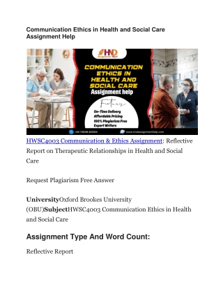 Communication Ethics in Health and Social Care Assignment Help