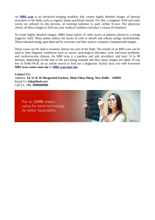 Best MRI Scan Centre Near You - House of Diagnostics