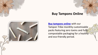 Buy Tampons Online