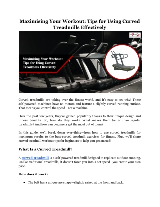 Maximising Your Workout_ Tips for Using Curved Treadmills Effectively