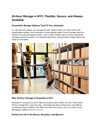24-Hour Storage in NYC_ Flexible, Secure, and Always Available