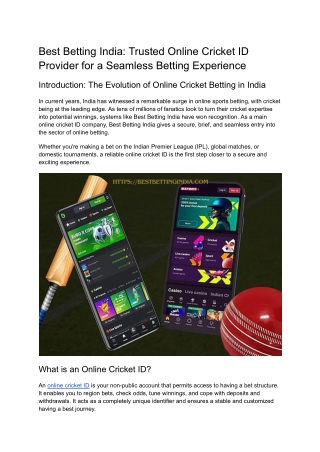 Best Betting India_ Trusted Online Cricket ID Provider for a Seamless Betting Experience