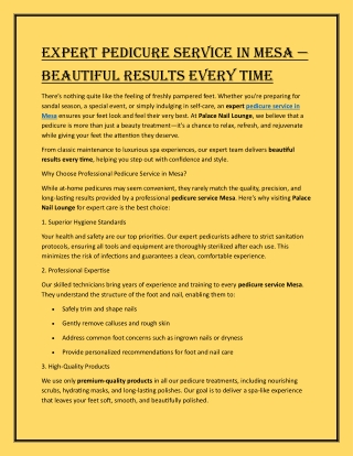 Expert Pedicure Service in Mesa