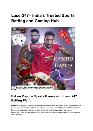 Laser247_ India’s Trusted Sports Betting and Gaming Hub