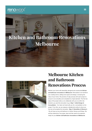 Kitchen and Bathroom Renovations Melbourne