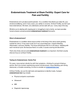 Endometriosis Treatment at Ekam Fertility_ Expert Care for Pain and Fertility