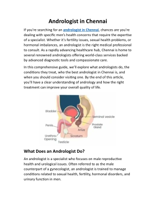 Andrologist in Chennai