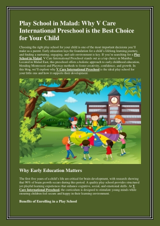 Play School in Malad