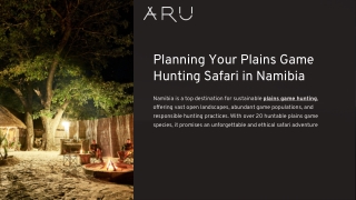 Planning Your Plains Game Hunting Safari in Namibia
