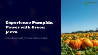Experience Pumpkin Power with Green Jeeva