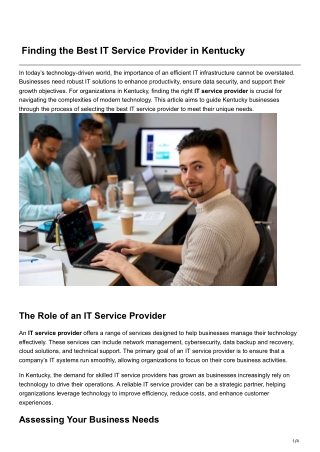 Finding the Best IT Service Provider in Kentucky