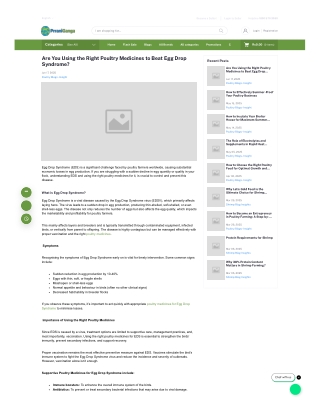 Are you using the right poultry medicines to beat egg drop syndrome