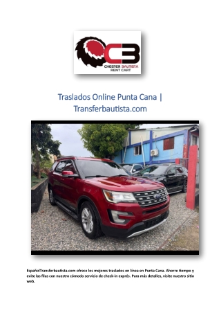 Traslados Online Punta Cana | Transferbautista.com