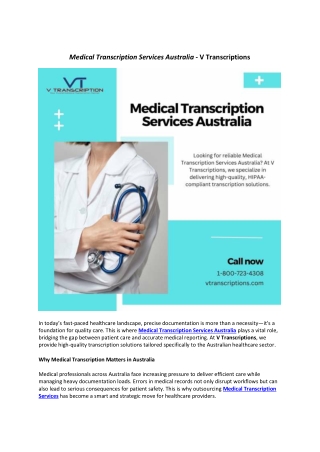 Medical Transcription Services Australia - V Transcriptions