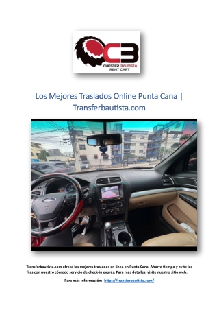 Los Mejores Traslados Online Punta Cana | Transferbautista.com