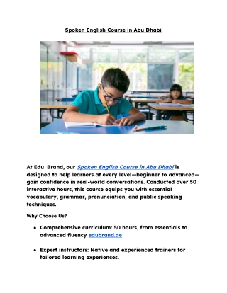 Spoken English Course in Abu Dhabi