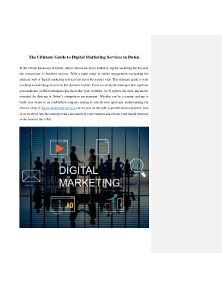 The Ultimate Guide to Digital Marketing Services in Dubai