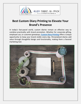 Best Custom Diary Printing to Elevate Your Brand’s Presence