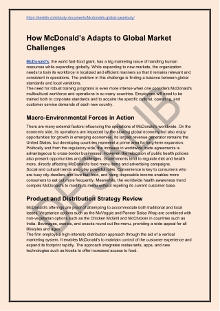 How McDonald’s Adapts to Global Market Challenges