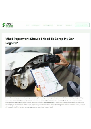 What paperwork should I need to scrap my car legally?