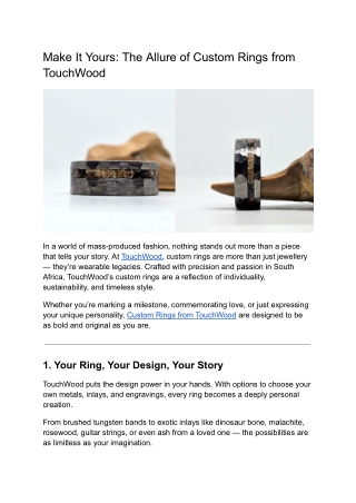 Make It Yours_ The Allure of Custom Rings from TouchWood