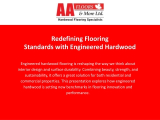 Redefining Flooring Standards with Engineered Hardwood