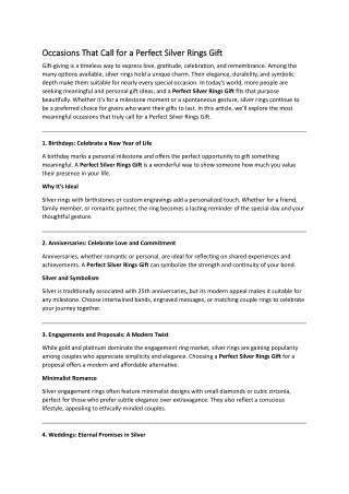 Perfect Silver Rings Gift